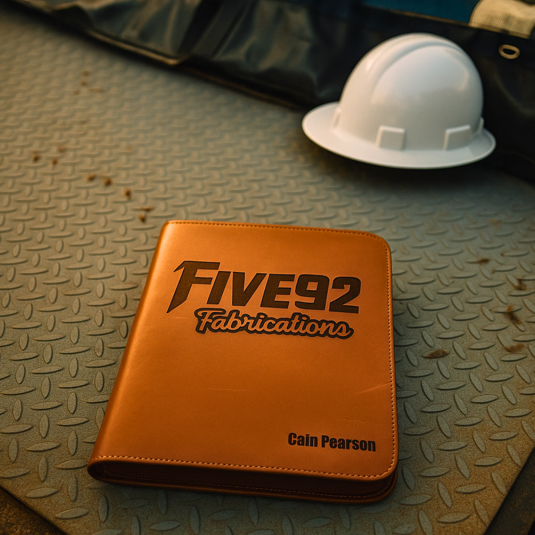 personalised leather work folder